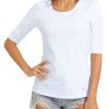 Women's Basic Half Sleeve Crew Neck T-Shirt Casual Solid Slim Cotton Top