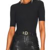 Women Bodysuit Tops Summer Half Sleeve Bodysuit Shirts 2025 Trendy Casual Ribbed Slim Fit Round Neck Jumpsuit Blouses