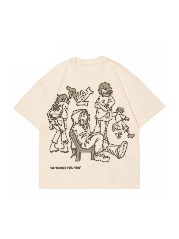 Mens Oversized Vintage Graphic Tees Summer Cartoon Loose Fit Half Sleeve Baggy T Shirts for Women