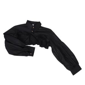Half Blouse Collar Women's Detachable Fake Collar Long Sleeve for Crop Tops and Tulle Sleeve Dresses