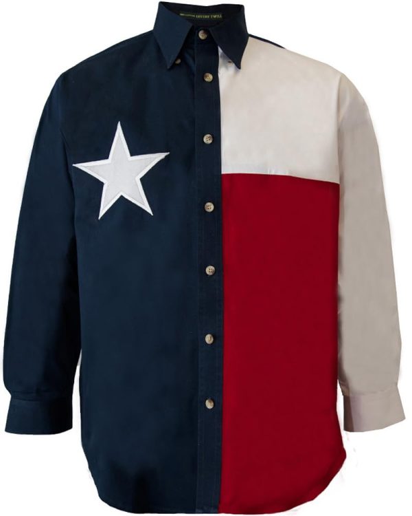 Texas Flag Long Sleeves Twill Shirt