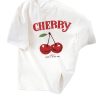 Girl's Cherry Print Baggy T-Shirts Short Sleeve Drop Shoulder Tee Tops