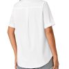 Women’s Short Sleeve Button Down Shirt Collared Cotton Casual Summer Blouse Top with Pocket