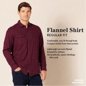 Men's Long-Sleeve Flannel Shirt, Regular-Fit, Two Pockets