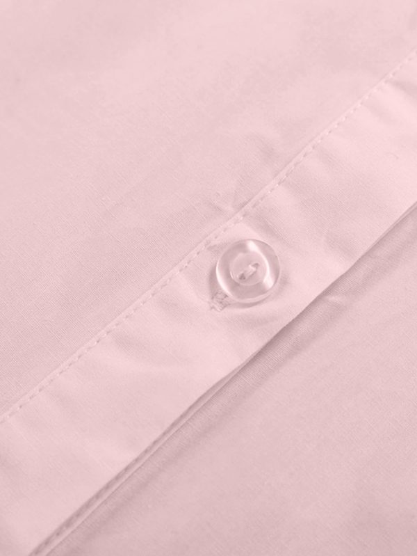 Women's Casual Shirt Dress Collar V Neck Button Down Loose Long Sleeve Mini Dresses Light Pink Large