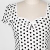 Women's Rockabilly Tops, 1950s Pinup Vintage Blouse Square Neck Slim Fit Shirt Classic Elegant for Women Girls