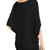 Women's Scoop Neck Half Sleeve Batwing Dolman Top - Plus Size