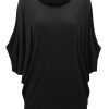 Women's Scoop Neck Half Sleeve Batwing Dolman Top - Plus Size
