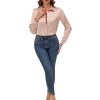 Women's Satin Button Down Shirt, Long Sleeves Silk Dress Shirt, Relaxed Fit Business Casual Silk Top for Work