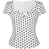 Women's Rockabilly Tops, 1950s Pinup Vintage Blouse Square Neck Slim Fit Shirt Classic Elegant for Women Girls