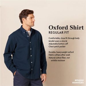 Men's Long Sleeve Shirts Casual - Regular-Fit Pocket Oxford