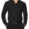Men's Dress Shirts Stretch Long Sleeve Formal Shirt Solid Business Casual Button Down Shirts for Wedding Prom