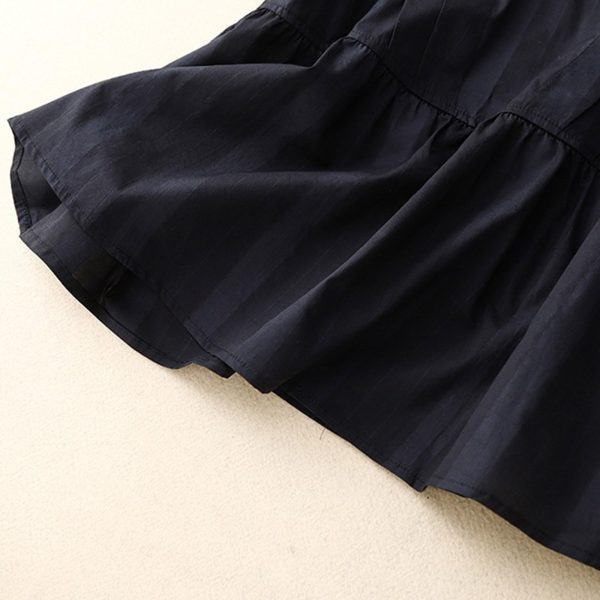Women Pleated Babydoll Shirts Cotton Linen Half Sleeve Crewneck Flowy Tops Keyhole Back Summer Casual Loose Blouses