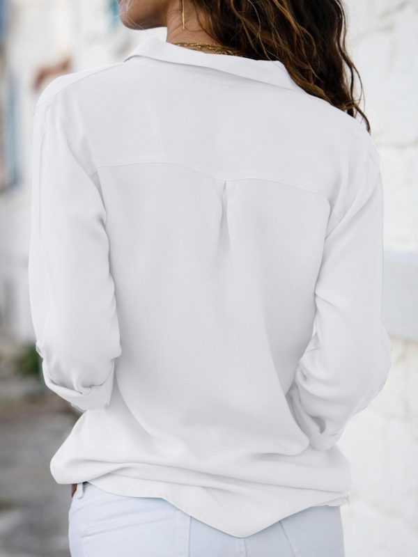 Womens Button Down Shirts Dress Shirts Long Sleeve Wrinkle Free Collared Work Office Solid Blouses Tops