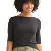 Women's Organic Pima Cotton Half Sleeve Boat Neck Top