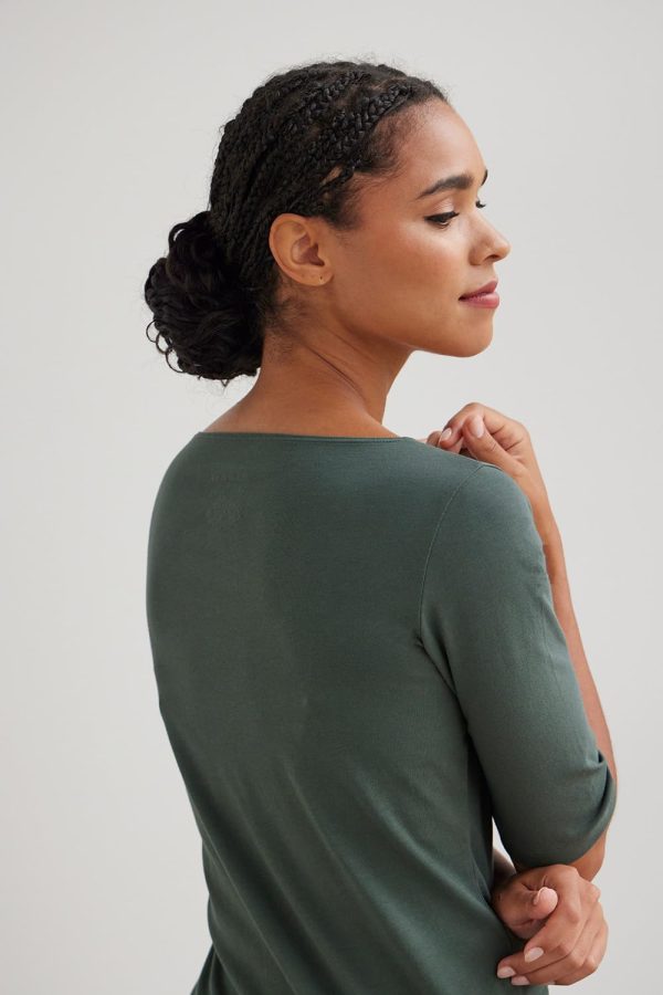 Women's Organic Pima Cotton Half Sleeve Boat Neck Top