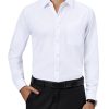 Mens Dress Shirts 4-Way Stretch Long Sleeve Collared Casual Solid Wedding Dating Button Down Shirt