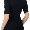 Women's Half Sleeve Square Neck Slim-Fit Tee Tops