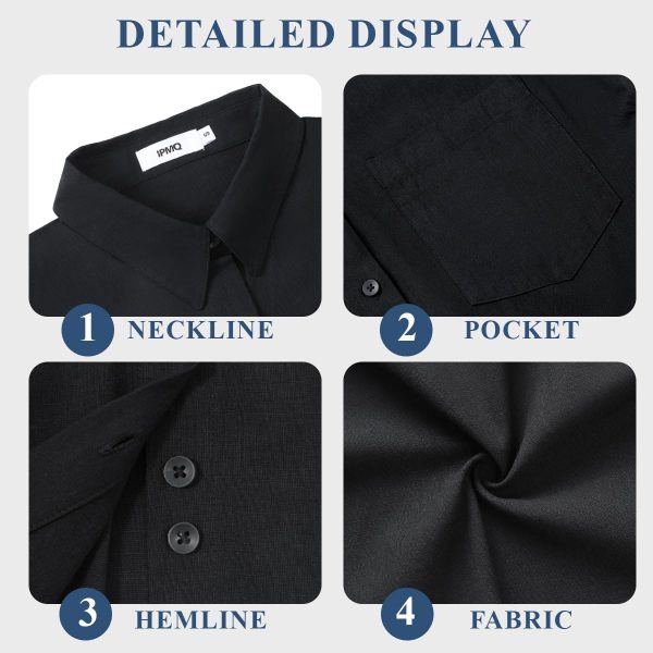 Womens Button Down Shirts Short Sleeve Linen Cotton Collared Button Up Casual Blouses Oversized Tops with Pocket