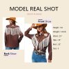 Women's Floral Embroidered Fringe Western Shirts Rodeo Cowgirl Button Down Blouse Tops Country Style Outfits
