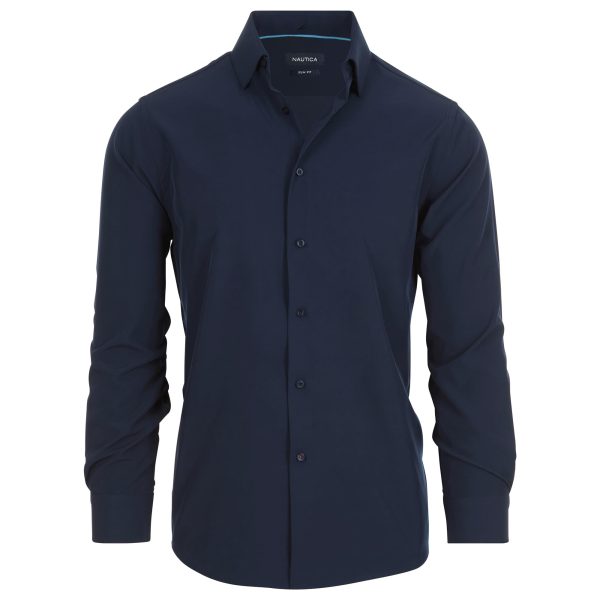 Slim Fit Mens Dress Shirts Long Sleeve Button Down Wrinkle Free Formal 4-Way Stretch
