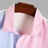 Men's Colorblock Button Down Short Sleeve Pocket Front Shirt Tops