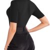 Women's Mock Turtle Neck Slim Fit Half Elbow Short 3/4 Short Long Sleeve T Shirts Tight Tops Tee