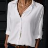 Womens Button Down Shirts Dress Shirts Long Sleeve Wrinkle Free Collared Work Office Solid Blouses Tops