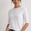 Women's Organic Pima Cotton Half Sleeve Boat Neck Top