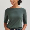 Women's Organic Pima Cotton Half Sleeve Boat Neck Top