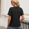 Womens Summer Tops Short Sleeve Button Down Shirts Casual V Neck T Shirts Trendy Tunic Tops