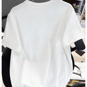 Girl's Cherry Print Baggy T-Shirts Short Sleeve Drop Shoulder Tee Tops