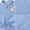 Button Down Linen Shirts for Men Casual Long Sleeve Regular Fit Cotton Beach Shirts with Pocket