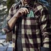 Men's Long Sleeve Heavyweight Fleece Shirts, Plaid Button Up Shirt, Warm Outdoor Casual Shirt with Pockets