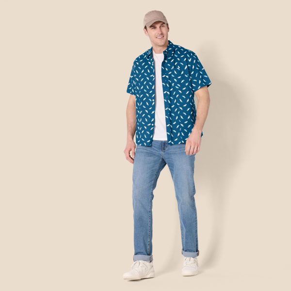 Slim-Fit Men's Short Sleeve Button Down Shirt
