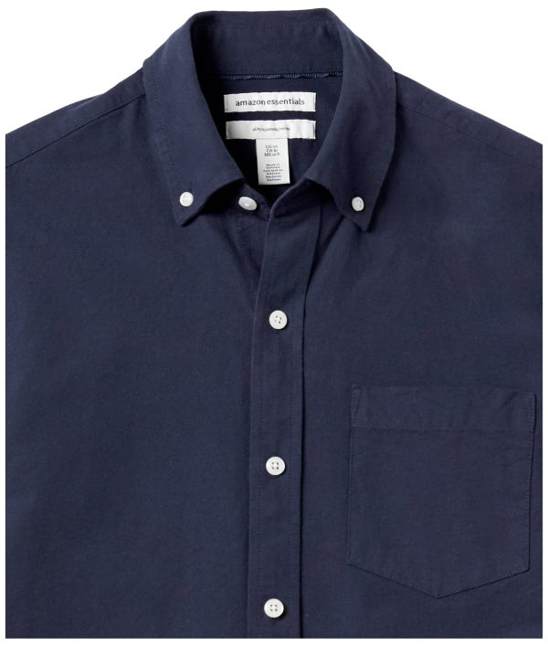 Men's Button-Up Shirts - Slim-Fit Short-Sleeve Pocket Oxford - Comfort and Style