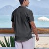 Men's Casual Button Down Shirts Short Sleeve Textured Summer Beach Shirts