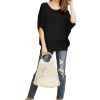Women's Scoop Neck Half Sleeve Batwing Dolman Top - Plus Size