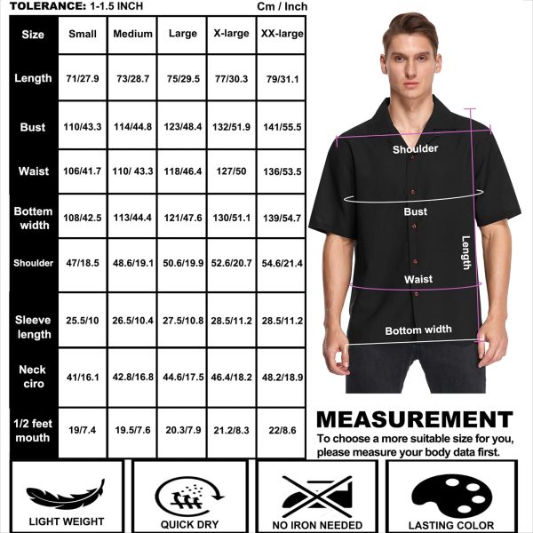 Mens Unique Pattern Hawaiian Shirt Beach Tropical Button Up Shirts Vacation Cruise Hawaii Summer Clothes