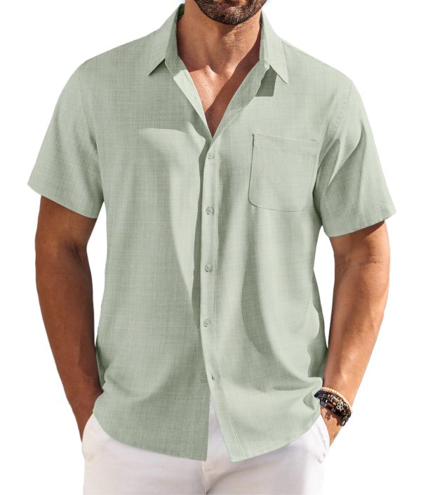 Shirts for Men Short Sleeve Button Down Shirt Casual Summer Beach Shirts