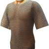 ® Chainmail Shirt Half Sleeves | Aluminium Butted Chainmail 10MM Rings Silver | Medieval Costume Adult | Armor SCA