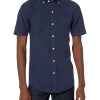 Men's Button-Up Shirts - Slim-Fit Short-Sleeve Pocket Oxford - Comfort and Style