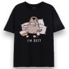 Mens T-Shirt | Adults I'm Busy Short Sleeve Graphic Tee in Black