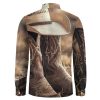 Western Vintage Denim Style Men's Dress Shirts Long Sleeve Golf Shirts Casual Button Down T-Shirt for Athletic Business