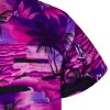 Men's Surfing-Shirt Short-Sleeve Casual-Button-Down Hawaii-Vacation Palms Sunset