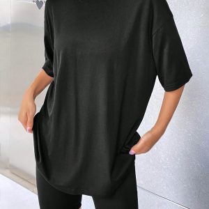 Women's Oversized Butterfly Back Cut Out Tee Tops Y2k Half Sleeve Crew Neck T Shirt