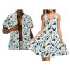 Hawaii Matching Couple Outfits Husband and Wife Clothing Fashionable Mens Casual Shirts Hawaii Dress with Soft Fabric