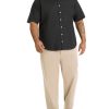 Men's Big and Tall Wrinkle Free Short Sleeve Button Down Check Shirt