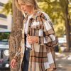 Womens Fall Outfits Fashion Clothes Shackets Flannel Plaid Button Down Long Sleeve Shirts Jackets