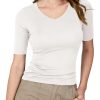 Women's V Neck T Shirts Slim Fitted Half Sleeve Tops Basic Tees